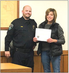 Tennies and Vogt Receive  Kewaskum Police Chief Awards