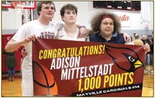 Lomira Drops Two,  Mayville’s Mittelstadt  Scores 1,000th